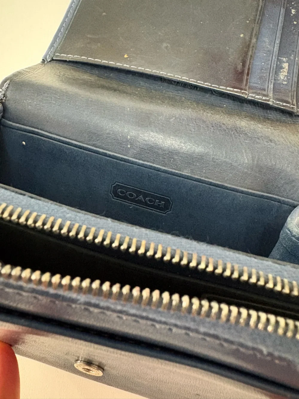 Vintage Coach Blue Leather Wallet